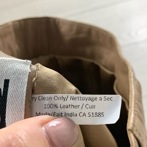 Lamarque Collection Tan Leather Midi Pencil Skirt - Picture 5 of 13